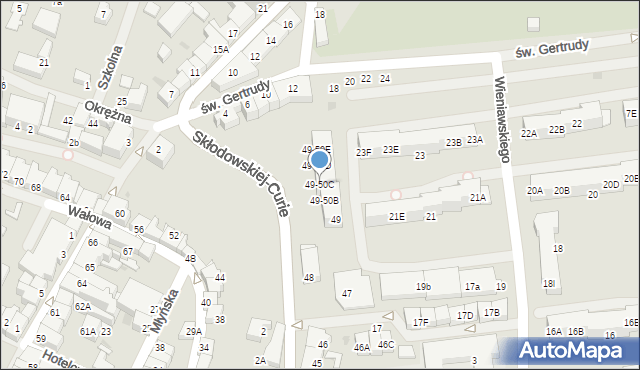 Darłowo, Skłodowskiej-Curie Marii, 49-50C, mapa Darłowo