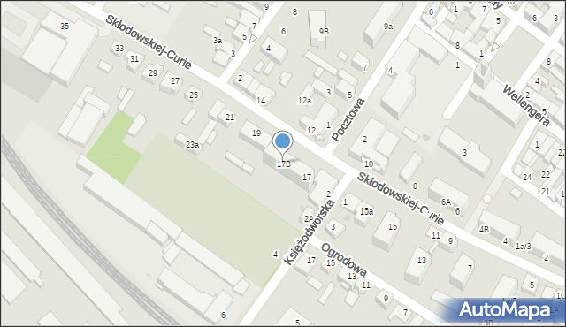 Działdowo, Skłodowskiej-Curie Marii, 17B, mapa Działdowo