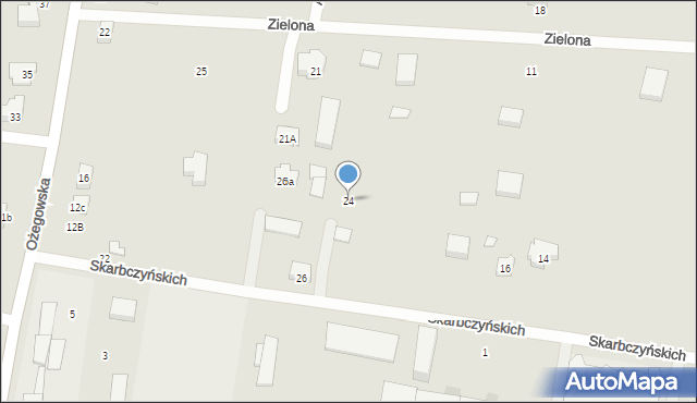 Działoszyn, Skarbczyńskich, 24, mapa Działoszyn