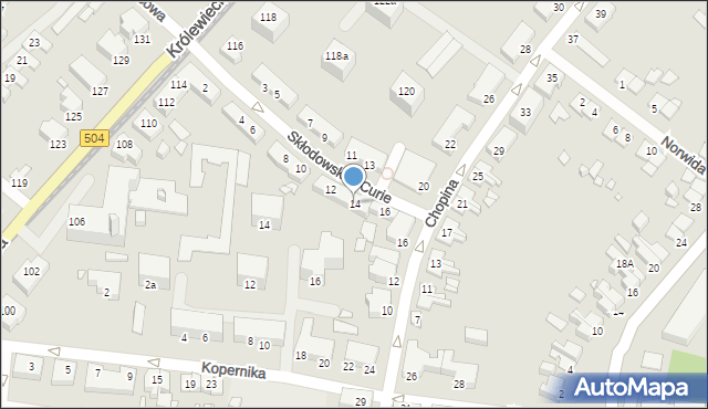 Elbląg, Skłodowskiej-Curie Marii, 14, mapa Elbląga