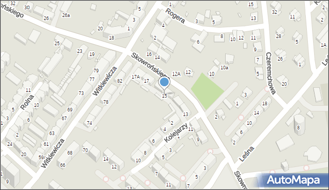 Gliwice, Skowrońskiego Aleksandra, 15, mapa Gliwic