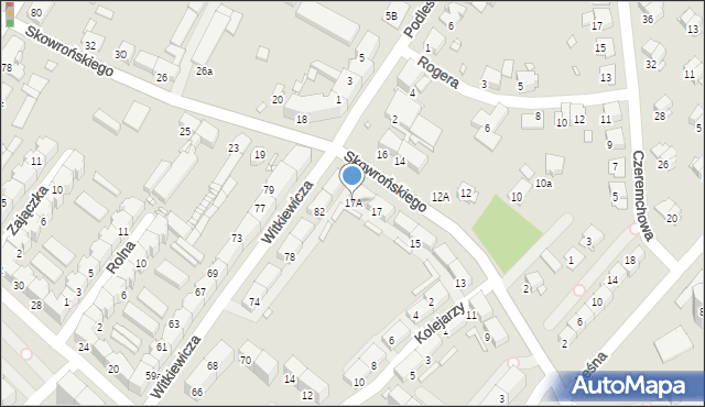 Gliwice, Skowrońskiego Aleksandra, 17A, mapa Gliwic
