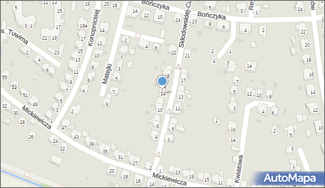 Głubczyce, Skłodowskiej-Curie Marii, 14, mapa Głubczyce