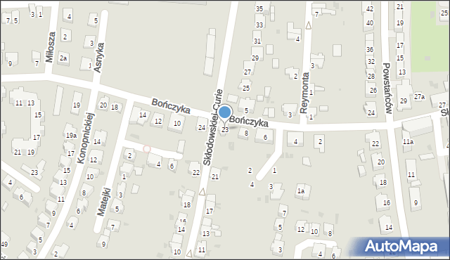 Głubczyce, Skłodowskiej-Curie Marii, 23, mapa Głubczyce