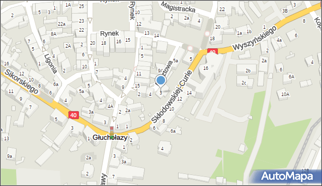 Głuchołazy, Skłodowskiej-Curie Marii, 3, mapa Głuchołazy