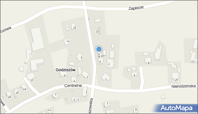 Godziszów, Skoczowska, 6, mapa Godziszów