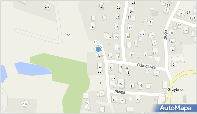 Grzybno, Skarpowa, 15, mapa Grzybno