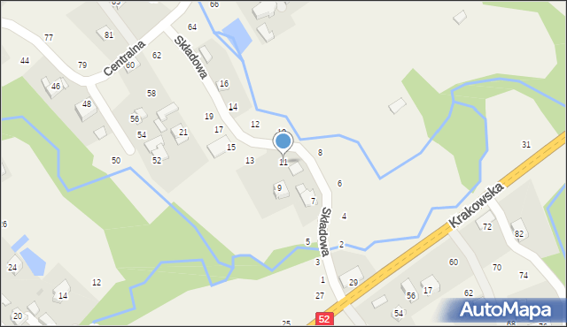 Izdebnik, Składowa, 11, mapa Izdebnik