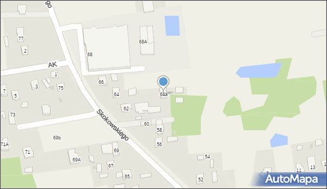 Jaktorów, Skokowskiego, gen., 64a, mapa Jaktorów