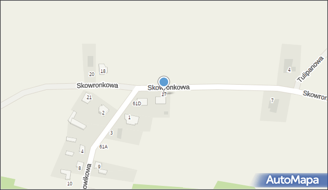 Janów, Skowronkowa, 17, mapa Janów