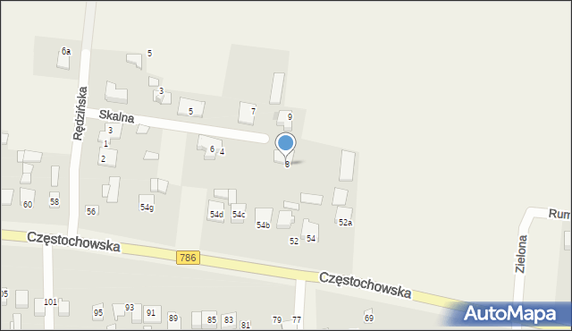 Jaskrów, Skalna, 8, mapa Jaskrów
