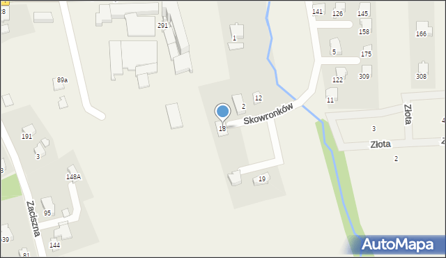 Jaworze, Skowronków, 18, mapa Jaworze