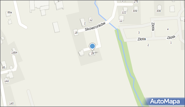 Jaworze, Skowronków, 19, mapa Jaworze