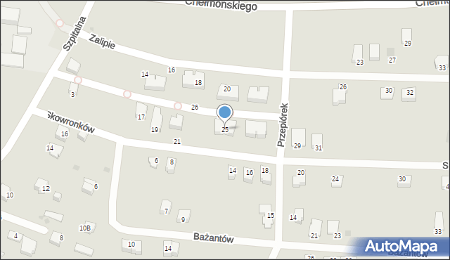 Jaworzno, Skowronków, 25, mapa Jaworzno