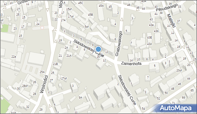 Jelenia Góra, Skłodowskiej-Curie Marii, 10, mapa Jelenia Góra