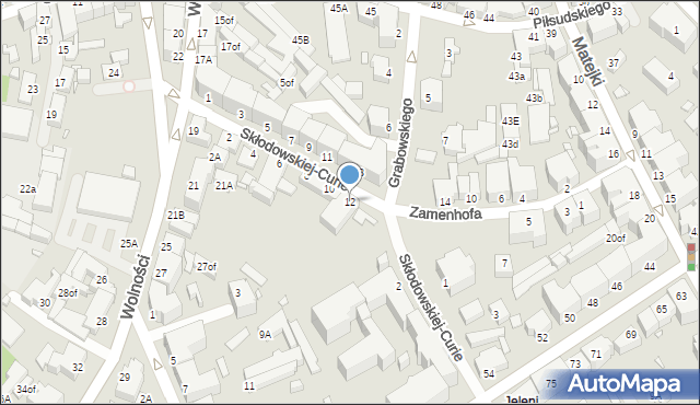 Jelenia Góra, Skłodowskiej-Curie Marii, 12, mapa Jelenia Góra