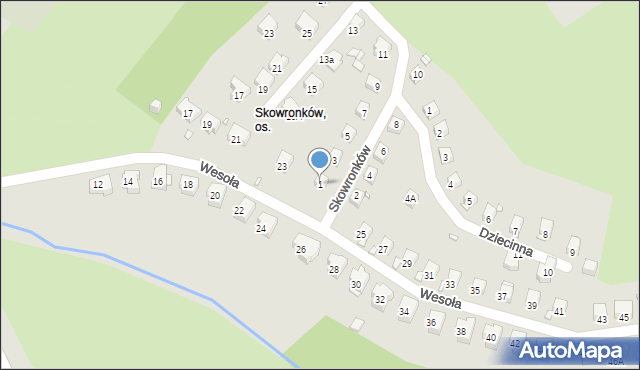 Jelenia Góra, Skowronków, 1, mapa Jelenia Góra