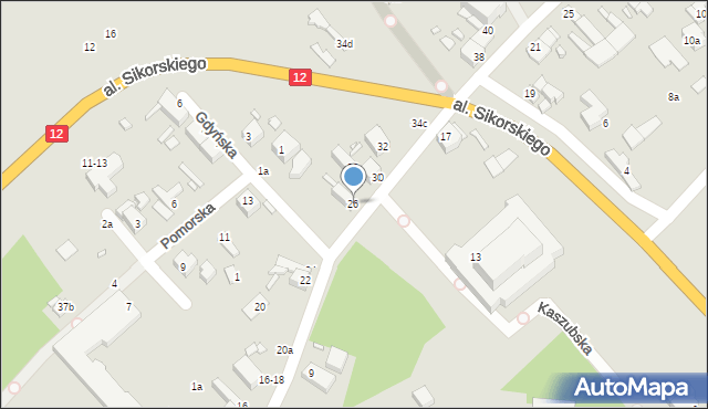 Kalisz, Skarszewska, 26, mapa Kalisza