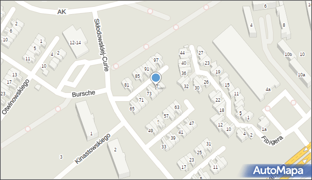 Kalisz, Skłodowskiej-Curie Marii, 77, mapa Kalisza