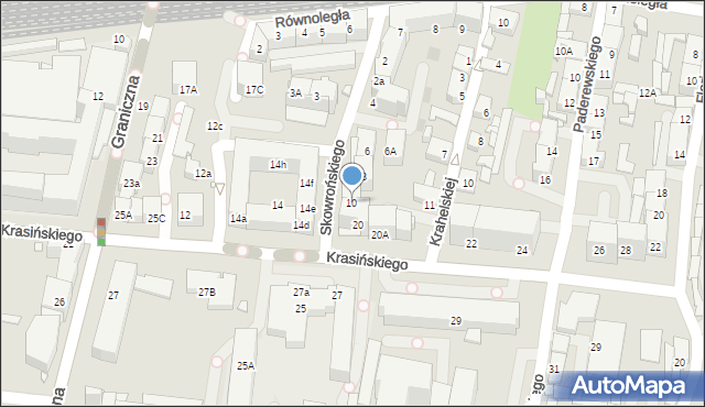 Katowice, Skowrońskiego Aleksandra, ks., 10, mapa Katowic