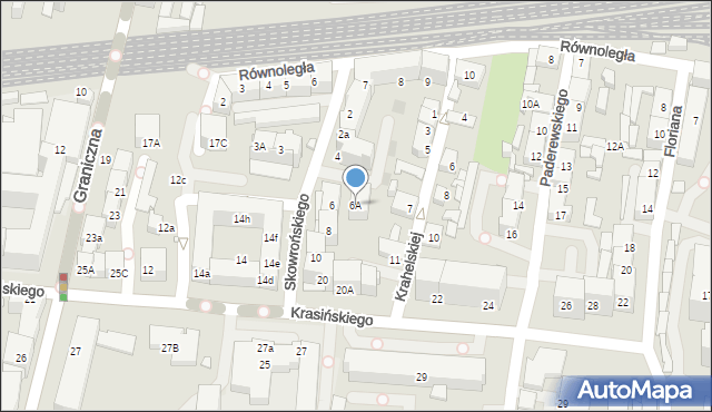 Katowice, Skowrońskiego Aleksandra, ks., 6A, mapa Katowic