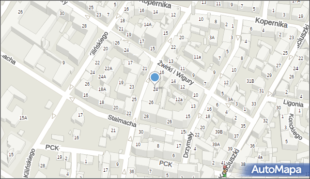 Katowice, Skłodowskiej-Curie Marii, 24, mapa Katowic