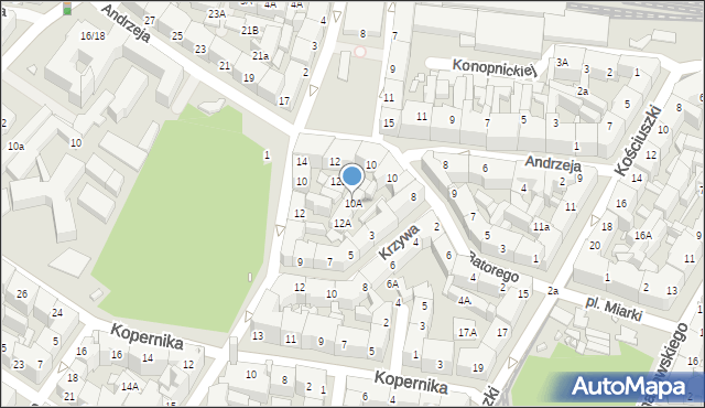 Katowice, Skłodowskiej-Curie Marii, 10A, mapa Katowic