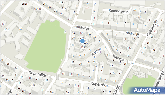 Katowice, Skłodowskiej-Curie Marii, 12A, mapa Katowic