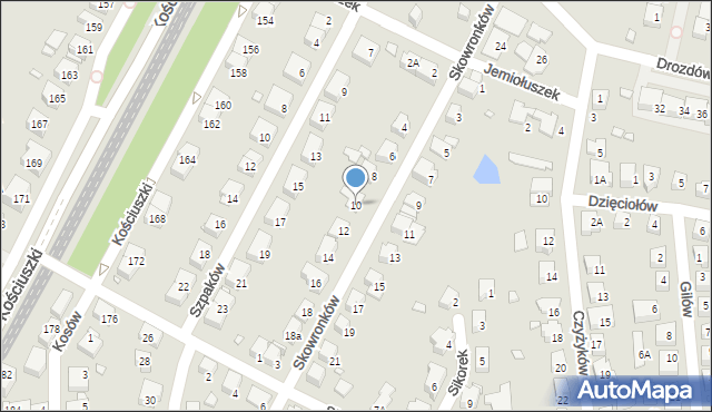Katowice, Skowronków, 10, mapa Katowic