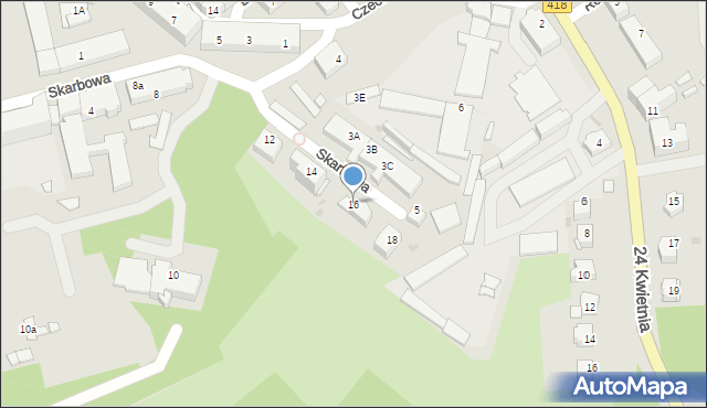 Kędzierzyn-Koźle, Skarbowa, 16, mapa Kędzierzyna-Koźle