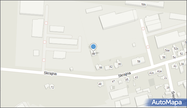 Kielce, Skrajna, 68, mapa Kielc