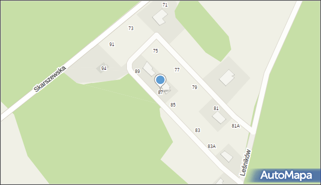 Kleszczewo, Skarszewska, 87, mapa Kleszczewo