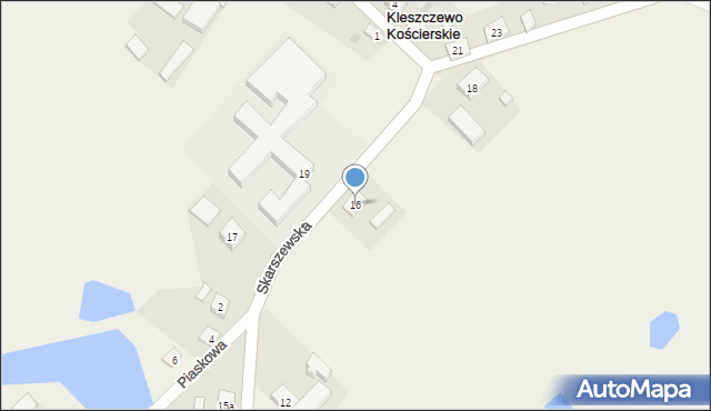 Kleszczewo Kościerskie, Skarszewska, 16, mapa Kleszczewo Kościerskie