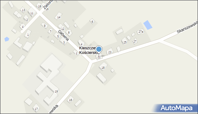 Kleszczewo Kościerskie, Skarszewska, 21, mapa Kleszczewo Kościerskie