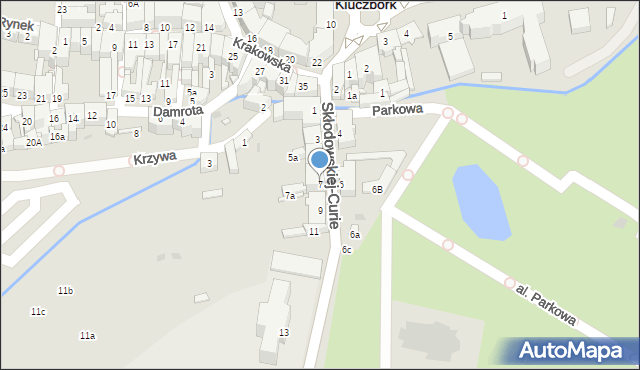 Kluczbork, Skłodowskiej-Curie Marii, 7, mapa Kluczbork