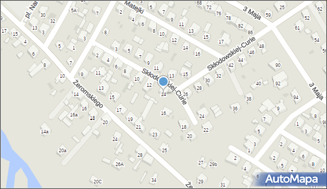 Koło, Skłodowskiej-Curie Marii, 14, mapa Koło