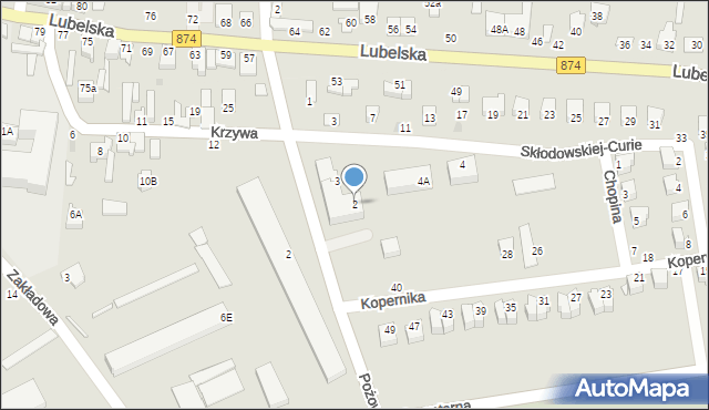 Końskowola, Skłodowskiej-Curie Marii, 2, mapa Końskowola