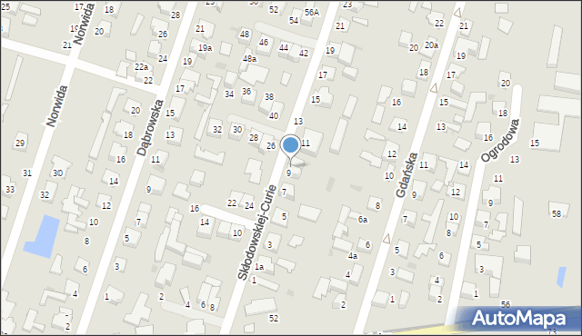 Konstantynów Łódzki, Skłodowskiej-Curie Marii, 9a, mapa Konstantynów Łódzki
