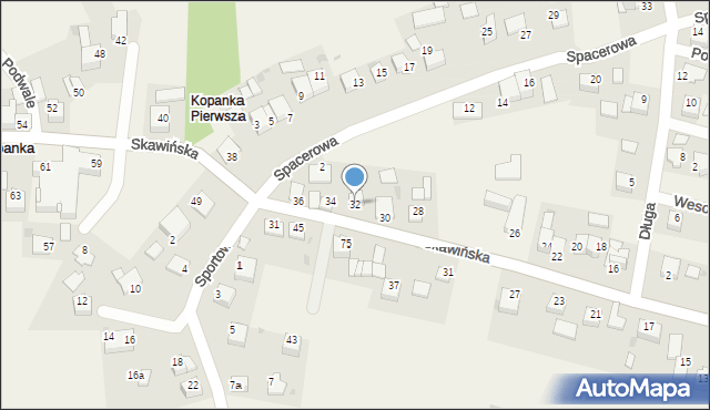 Kopanka, Skawińska, 32, mapa Kopanka