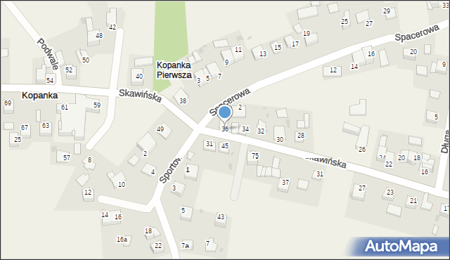 Kopanka, Skawińska, 36, mapa Kopanka