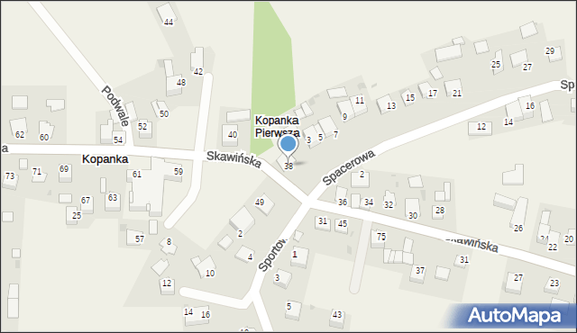 Kopanka, Skawińska, 38, mapa Kopanka