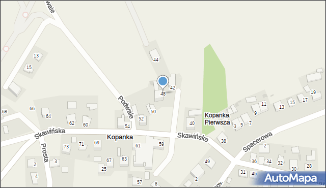 Kopanka, Skawińska, 48, mapa Kopanka