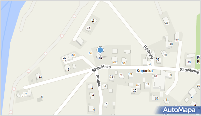 Kopanka, Skawińska, 64, mapa Kopanka