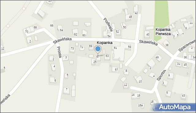 Kopanka, Skawińska, 67, mapa Kopanka