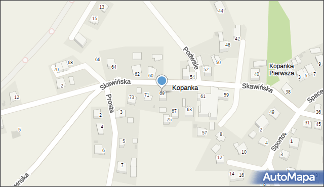 Kopanka, Skawińska, 69, mapa Kopanka