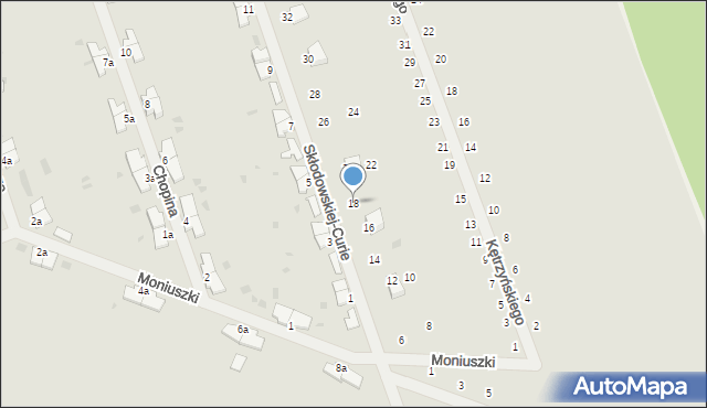 Korsze, Skłodowskiej-Curie Marii, 18, mapa Korsze