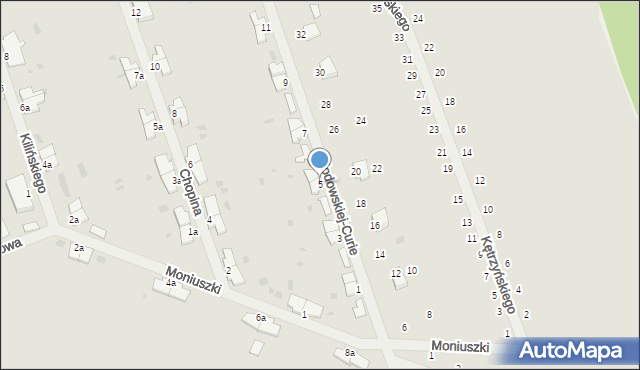 Korsze, Skłodowskiej-Curie Marii, 5, mapa Korsze