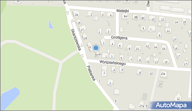 Kościerzyna, Skarszewska, 23, mapa Kościerzyna