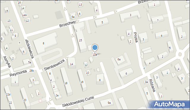 Kościerzyna, Skłodowskiej-Curie Marii, 12a, mapa Kościerzyna