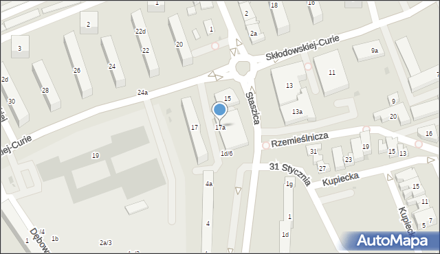 Kościerzyna, Skłodowskiej-Curie Marii, 17a, mapa Kościerzyna
